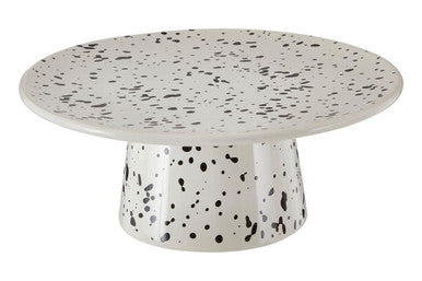 Black and White Speckled Dolomite Cake Stand