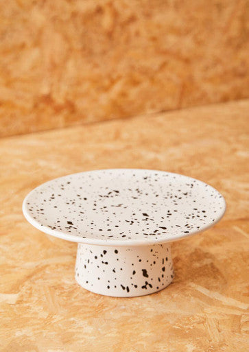 Black and White Speckled Dolomite Cake Stand