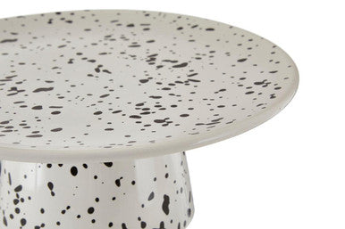 Black and White Speckled Dolomite Cake Stand