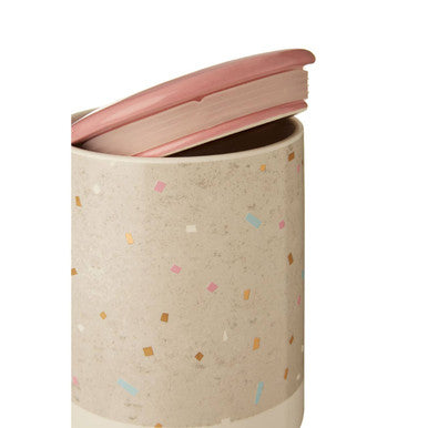 Lozica Large Fine Earthenware Grey White Storage Canister