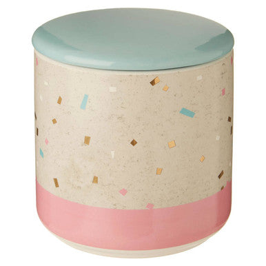 Lozica Medium Fine Earthenware Grey Pink Storage Canister