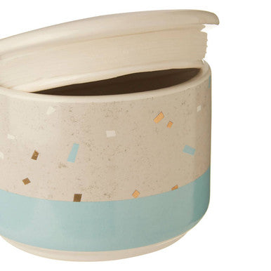 Lozica Small Fine Earthenware Grey Blue Storage Canister