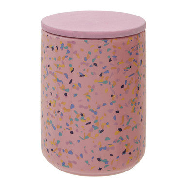 Yuki Large Pink Terrazzo Storage Canister