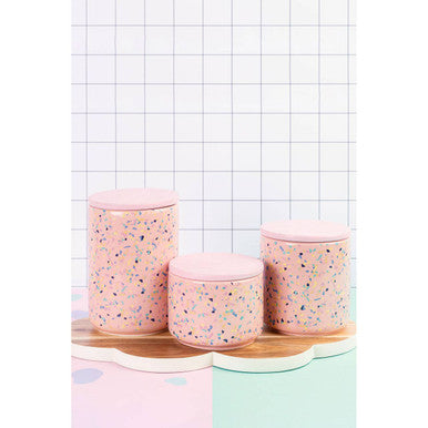 Yuki Medium Pink Terrazzo Storage Canister