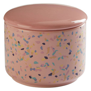 Yuki Small Pink Terrazzo Storage Canister