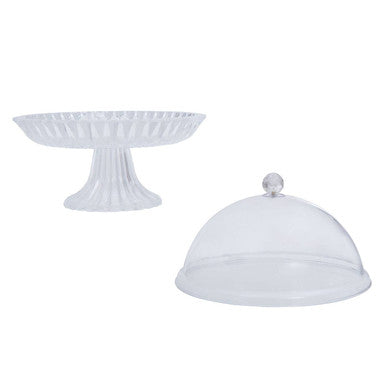 Faye Clear Acrylic Cake Stand with Dome Lid
