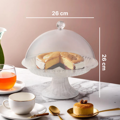Faye Clear Acrylic Cake Stand with Dome Lid
