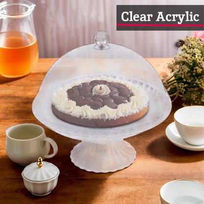 Faye Clear Acrylic Cake Stand with Dome Lid
