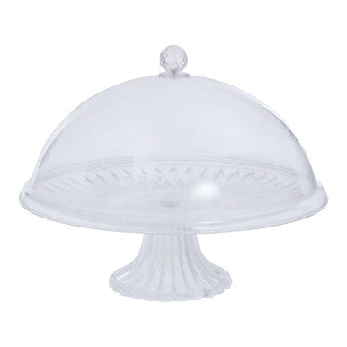 Faye Clear Acrylic Cake Stand with Dome Lid