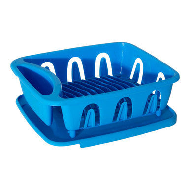 Blue Plastic Dish Drainer with Removable Tray | Laurie
