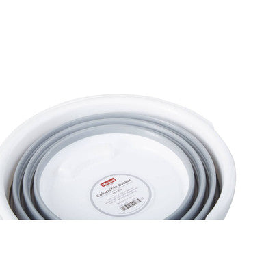 Averill Grey and White Collapsible Bucket with Handle