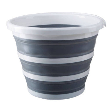 Averill Grey and White Collapsible Bucket with Handle