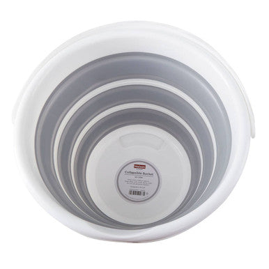 Averill Grey and White Collapsible Bucket with Handle