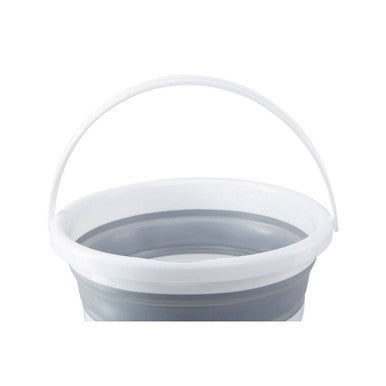 Averill Grey and White Collapsible Bucket with Handle