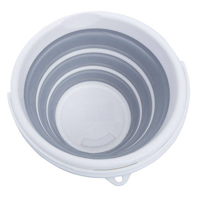 Averill Grey and White Collapsible Bucket with Handle