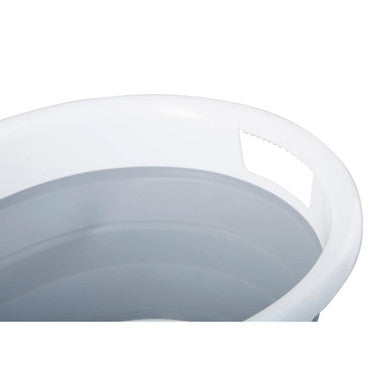 Averill Grey and White Collapsible Oval Laundry Basket, 53 x 38 cm