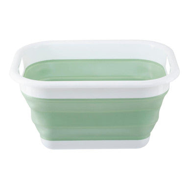 Averill Collapsible Green White Laundry Basket