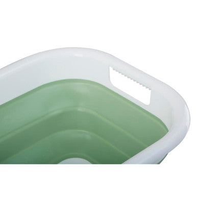 Averill Collapsible Green White Laundry Basket