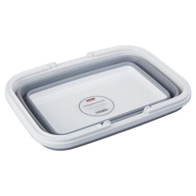 Averill Grey and White Collapsible Basket with Handles, 38 x 28 cm
