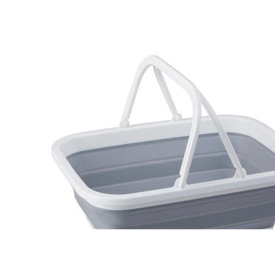 Averill Grey and White Collapsible Basket with Handles, 38 x 28 cm