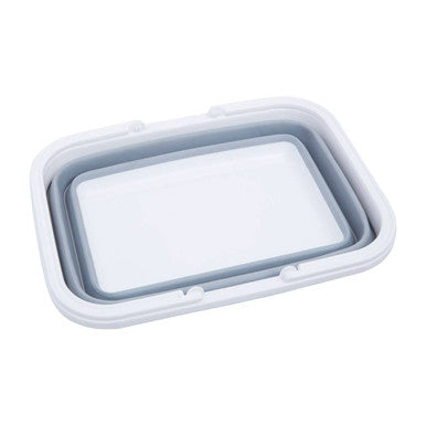 Averill Grey and White Collapsible Basket with Handles, 38 x 28 cm