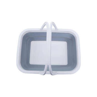Averill Grey and White Collapsible Basket with Handles, 38 x 28 cm