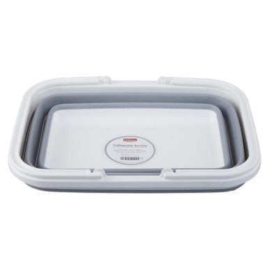 Averill Grey and White Collapsible Basket with Handles, 38 x 28 cm