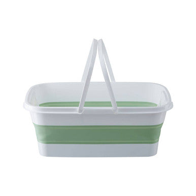 Averill Collapsible Laundry Basket In Green And White