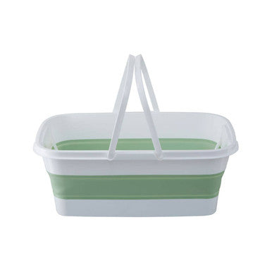 Averill Collapsible Laundry Basket In Green And White