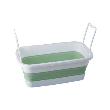 Averill Collapsible Laundry Basket In Green And White
