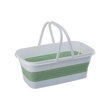 Averill Collapsible Laundry Basket In Green And White