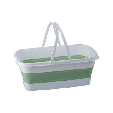 Averill Collapsible Laundry Basket In Green And White