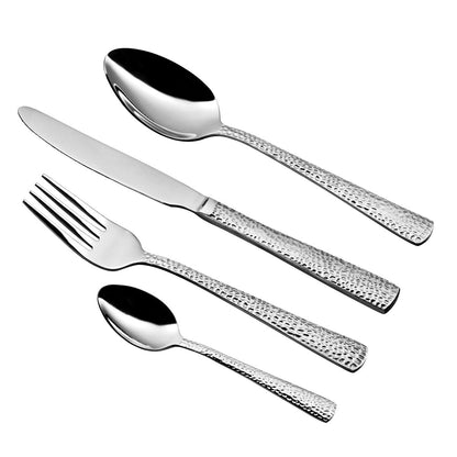 Martello Hammered 24 Piece Cutlery Set