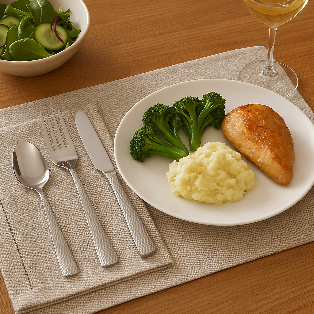 Martello Hammered 24 Piece Cutlery Set