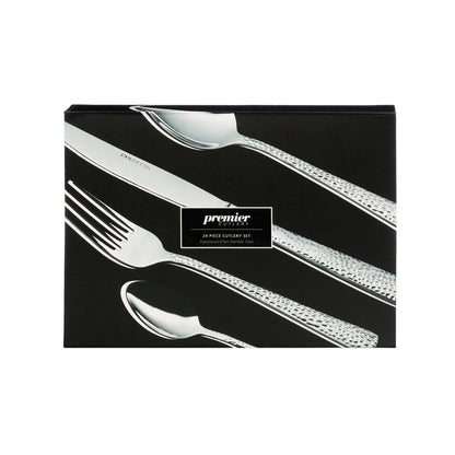 Martello Hammered 24 Piece Cutlery Set