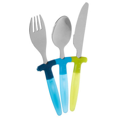 Kai Childrens 3 Piece Blue and Yellow Cutlery Set