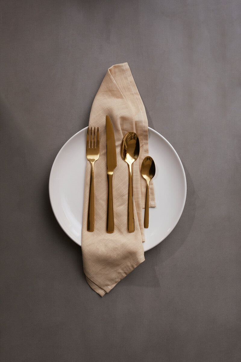 Avie Glow 16 Piece Gold Cutlery Set