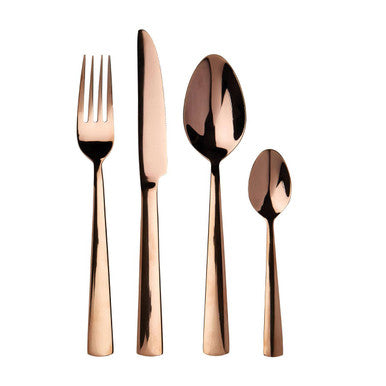 Avie Lustra 16 Piece Rose Gold Cutlery Set