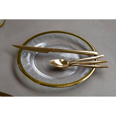 Modern Retro 16 Piece Gold Finish Cutlery Set