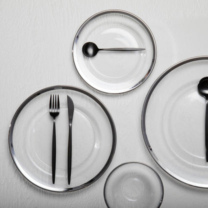 Modern Retro 16 Piece Matte Black Cutlery Set