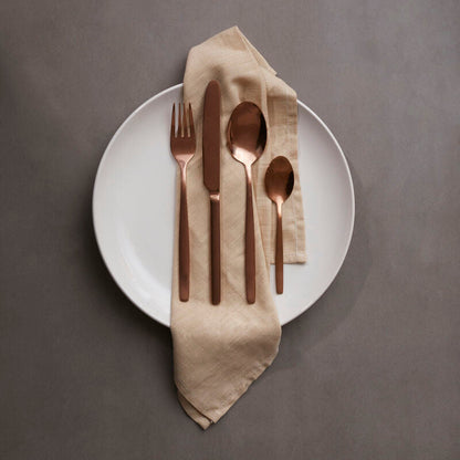 Avie 16 Piece Rose Gold Finish Cutlery Set