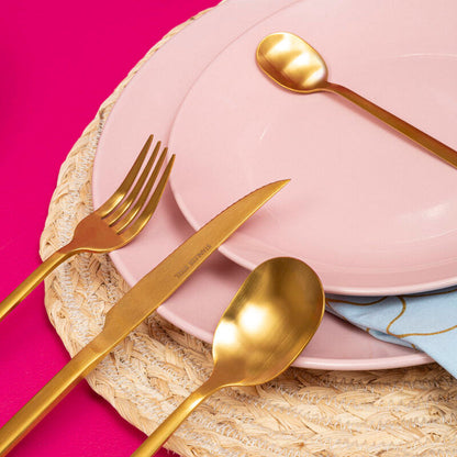 Avie 16 Piece Gold Finish Cutlery Set