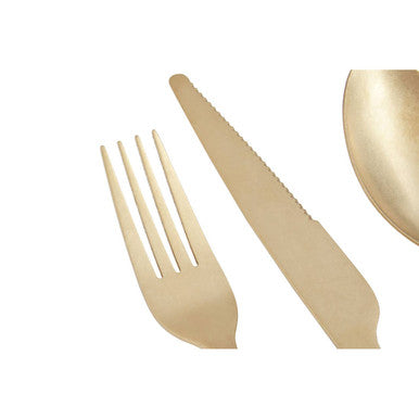 Avie 16 Piece Antique Gold Cutlery Set