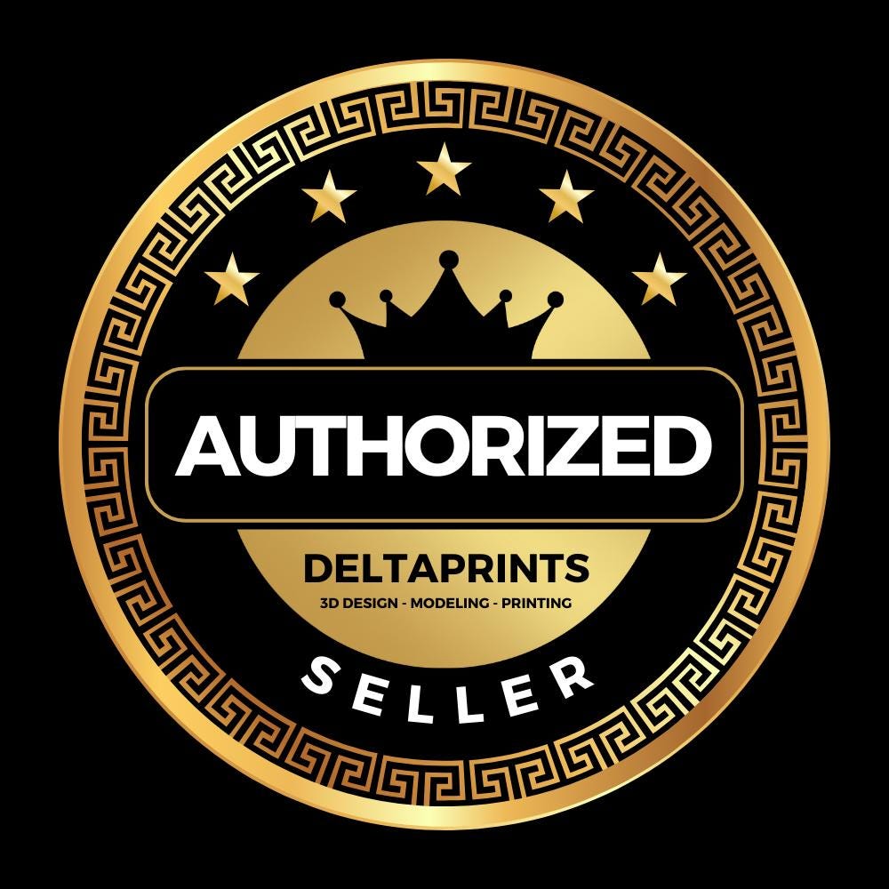 Gold and black logo with 'Authorized Seller' text and decorative elements on a black background