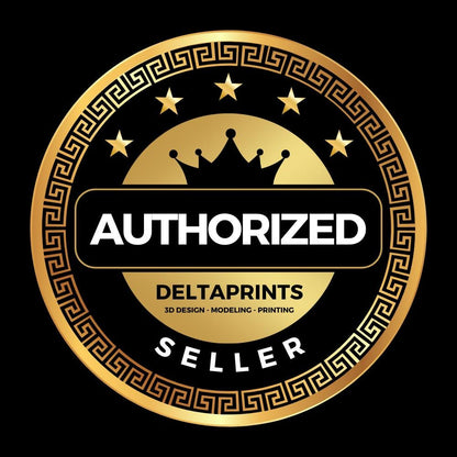 Gold and black logo with 'Authorized Seller' text and decorative elements on a black background