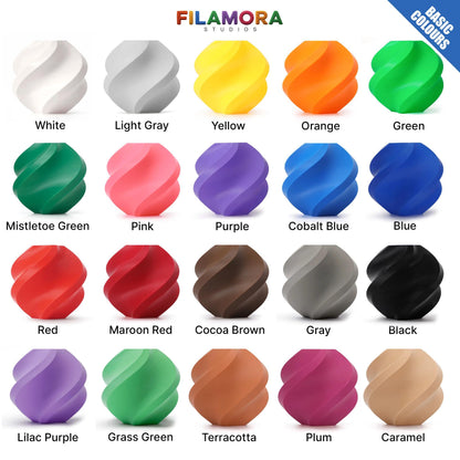 Colour swatches of various colours of 3D-Printed Skull Whisky Bottle Holder