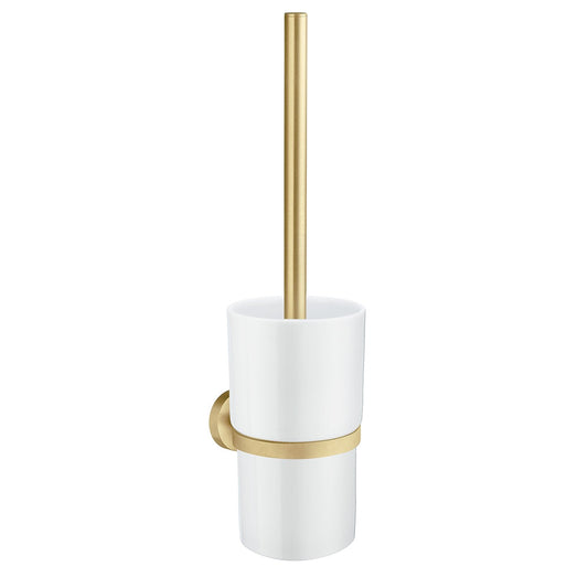 Smedbo Home Toilet Brush Set HV333P Brushed Brass & Porcelain