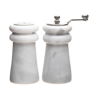 Salerno White Marble Salt & Pepper Set
