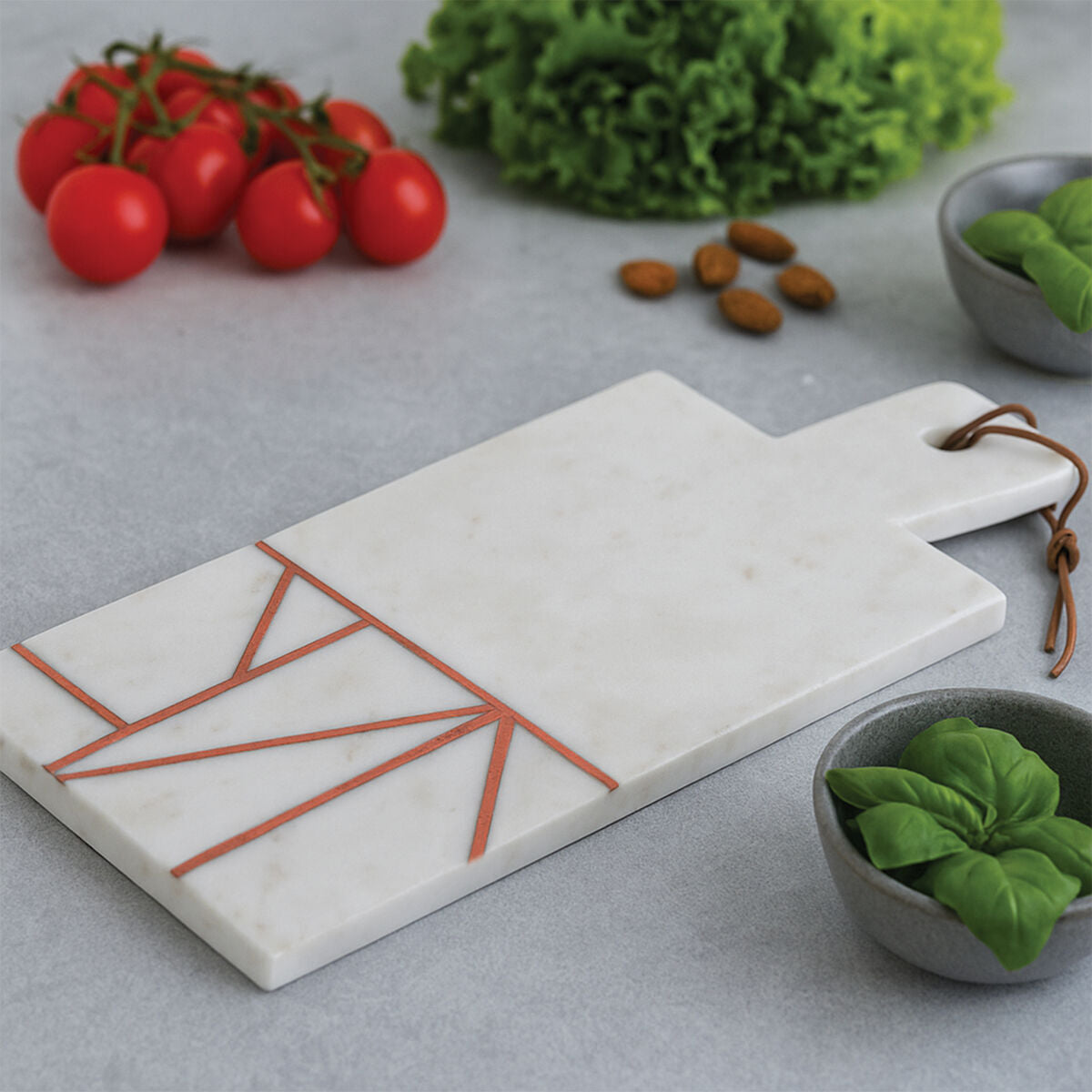 Monzaro White Marble And Copper Inlay Paddle Board