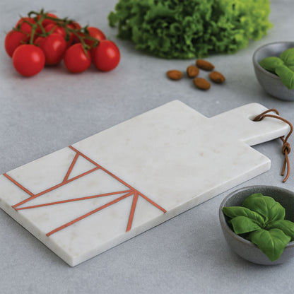 Monzaro White Marble And Copper Inlay Paddle Board